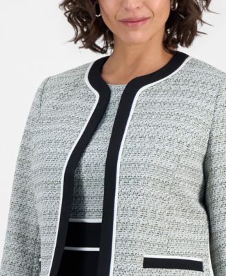 Women's Open-Front Tweed Blazer