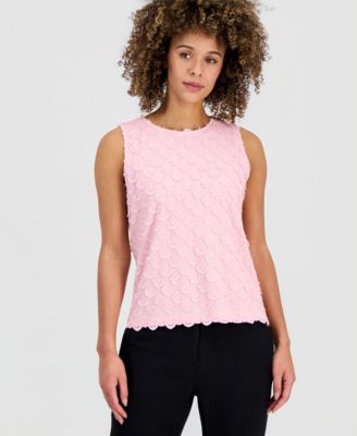 Women's Sleeveless Scalloped-Lace Top