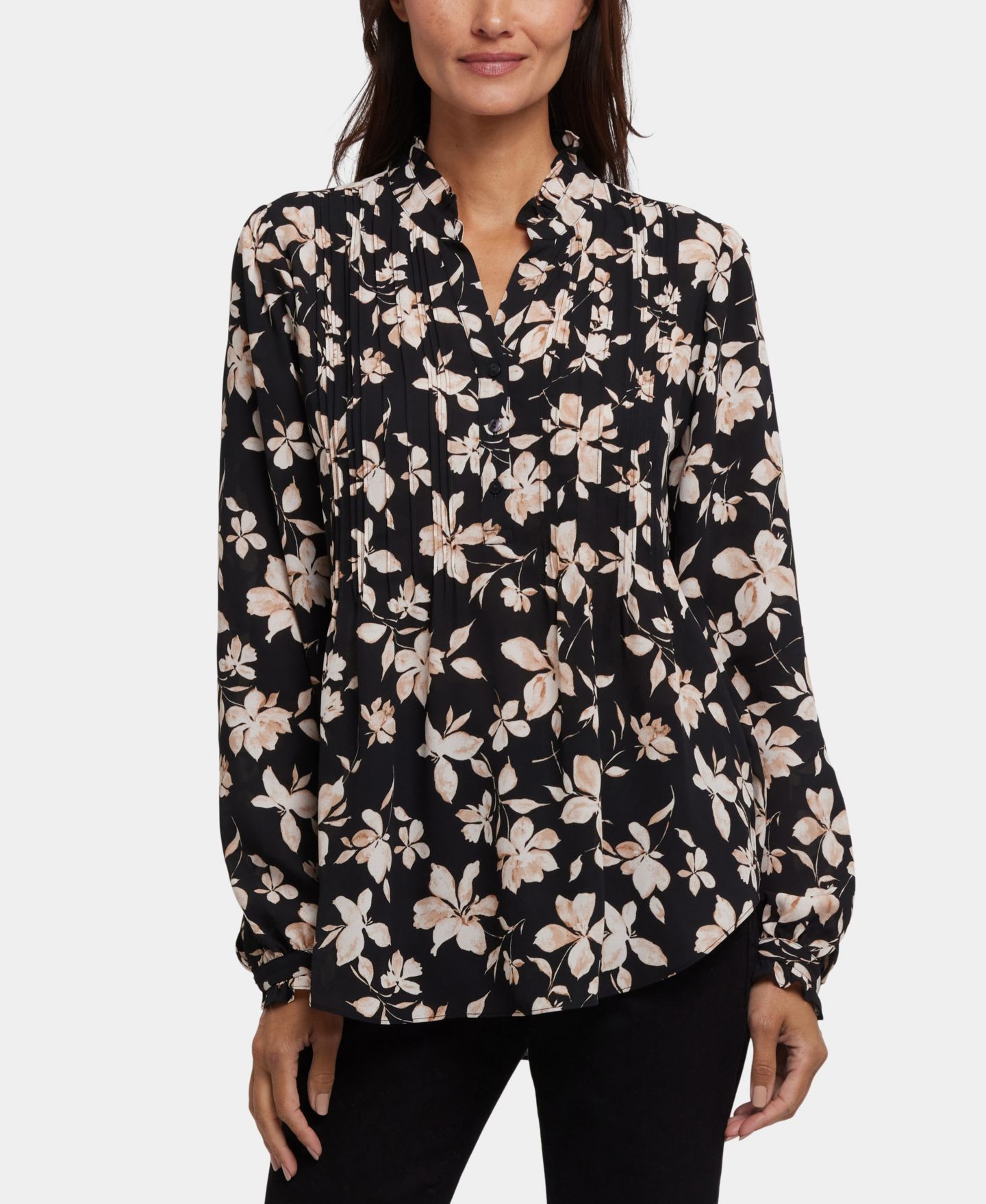 Женский топ NYDJ Pleated Front Tunic Top, цвет: Claudette — фото 1