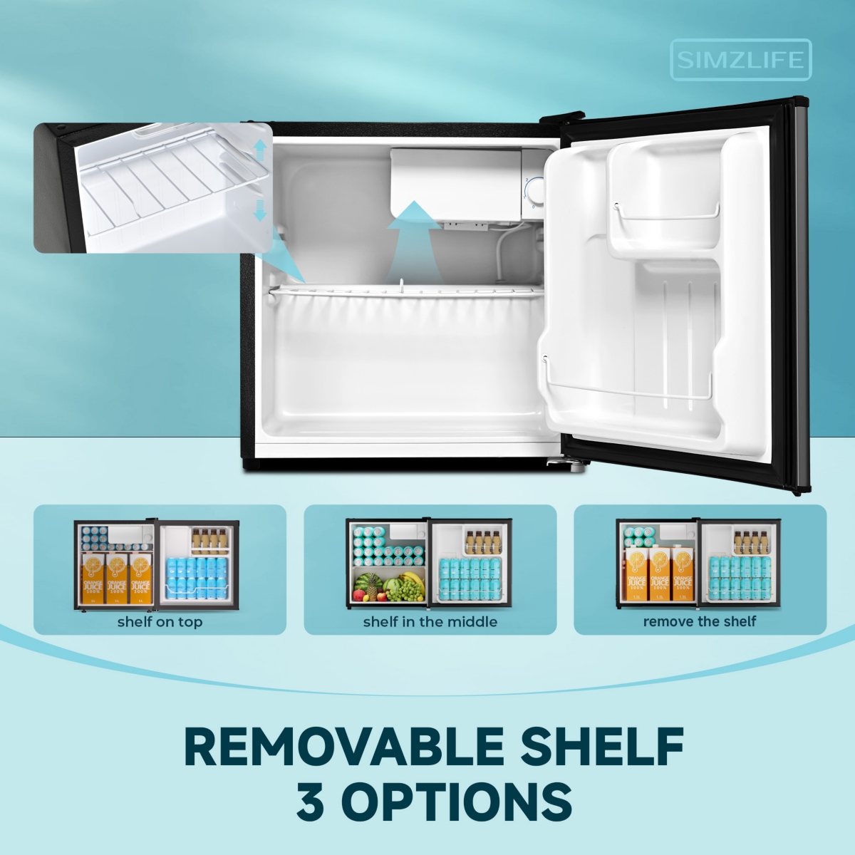 Euhomy 1.6 Cu.Ft Single Door Mini Fridge with Freezer