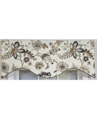 100% Cotton Zanzibar Cornice With Poly/Cotton Ivory lining Rod Pocket Valance 50" x 17" Gray