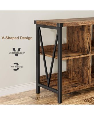 8 Cube Storage Organizer Bookcases, 3 Tier Metal Horizontal Bookcase