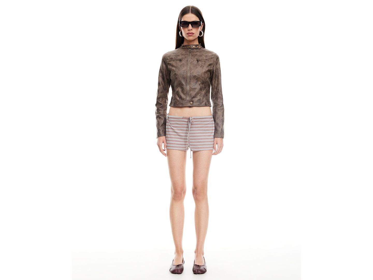 Женские шорты Lioness Kourt Mid-Rise Bloomer, цвет: Приглушённый полосатый — фото 5