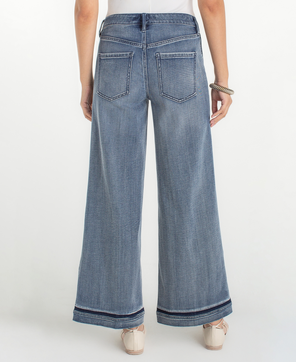 Liverpool Los Angeles Women's Super Stride Wide Leg Shadow Cuff Jeans