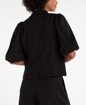 Women's Notch Collar Balloon Sleeve Blazer