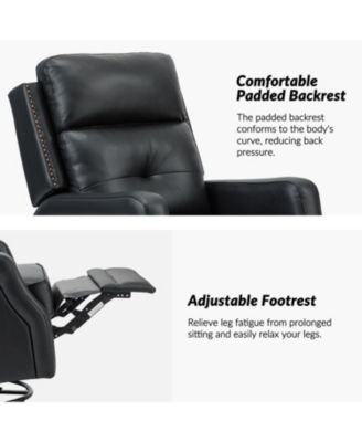  Beatriz 28.74" Wide Genuine Leather Swivel Rocker Recliner