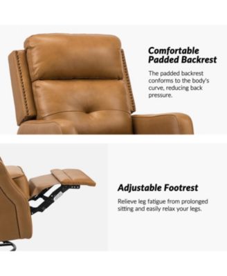  Beatriz 28.74" Wide Genuine Leather Swivel Rocker Recliner