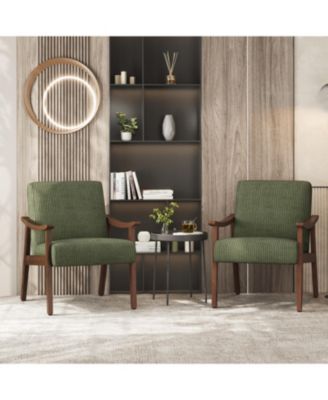 Armchair  Corduroy Fabric   Mid-Century Modern Style  Upholstered accent chair