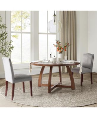 Mid-century Modern Loredana 54" Solid Wood Round Dining Table