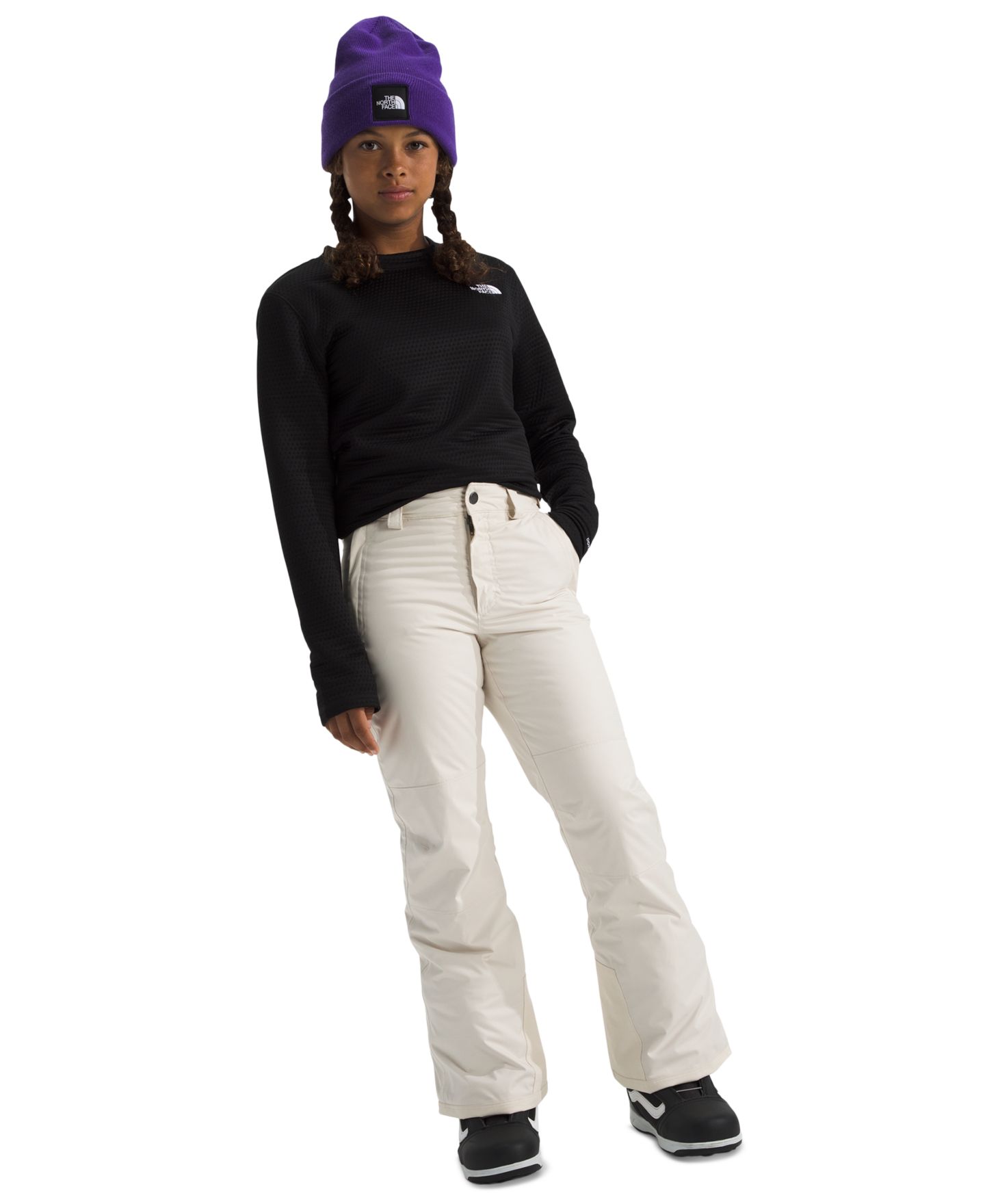 Брюки The North Face Freedom Insulated Zip Fly Pants для девочек, цвет: Белый дюнный — фото 1