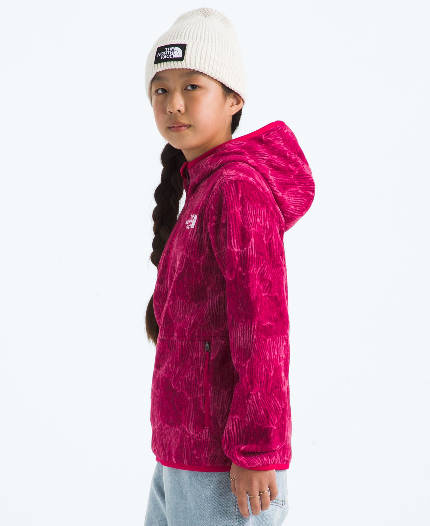 Детское худи The North Face Glacier Full-Zip Printed, цвет: Глубокий пурпурный розовый — фото 6
