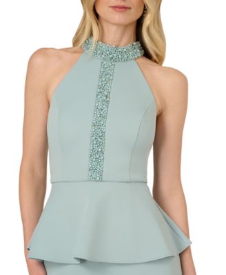 Women's Beaded Halter Neck Dress