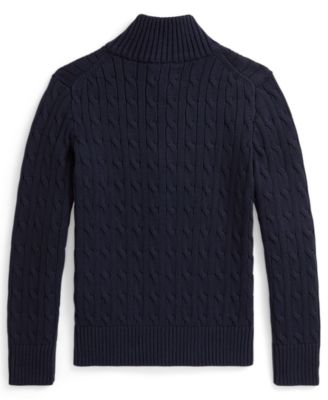 Boys 8-20 Cable-Knit Cotton Full-Zip Sweater