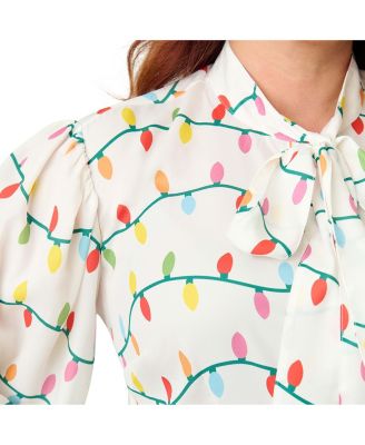 Plus Size Long Sleeve Neck Tie Gwen Blouse