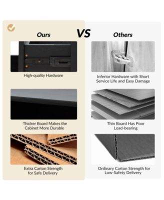 Kay Mid-century Modern 2 - Drawer End Table with  Built-In Outlets