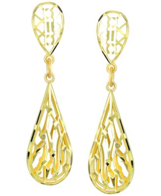 Macy's - Intricate Filigree Dangle Drop Earrings in 10K Yellow Gold