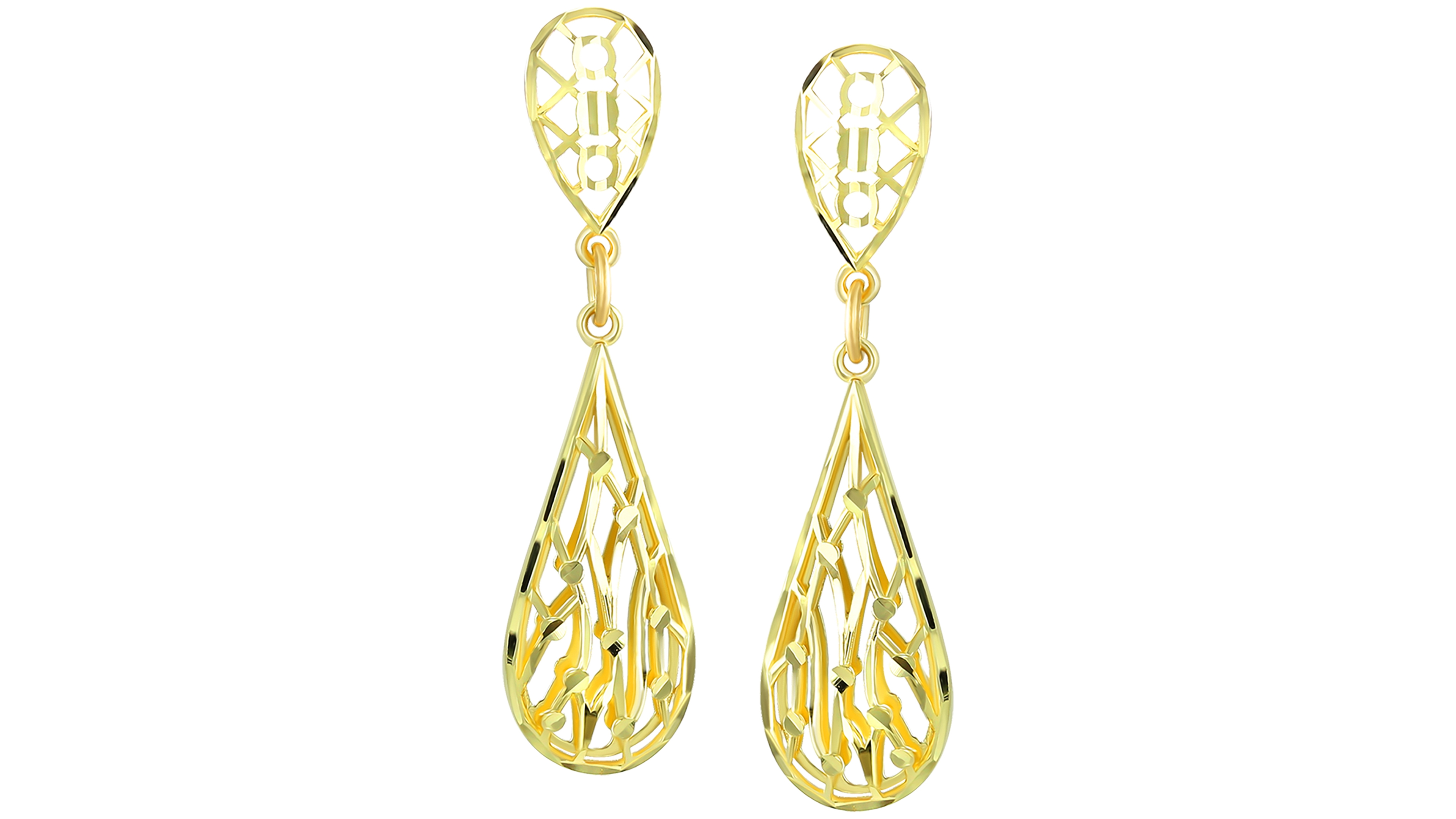 Macy's Intricate Filigree Dangle Drop Earrings in 10k Yellow Gold