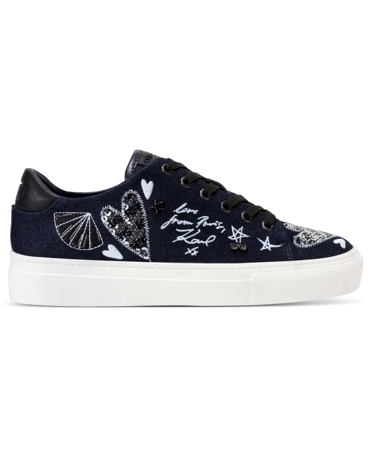 Karl Lagerfeld Women's Ikonic Round Toe Sneakers In Blue