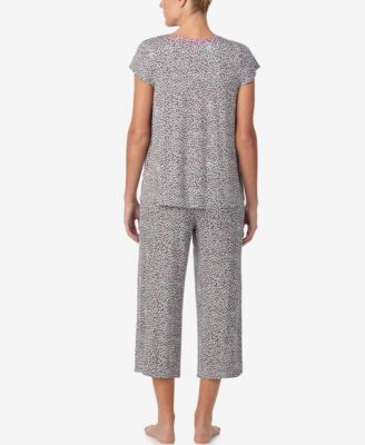 Women's Cap-Sleeve Top and Cropped Pajama Pants, 2-Piece Set