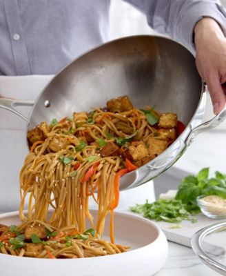 Stainless Steel 12" Valencia Pro Uncoated Covered Wok with Lid