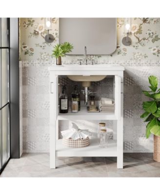 24" Modern Bathroom Vanity with Sink,2 Doors and 1 Drawer, Freestanding Bathroom Vanities Cabinet Combo