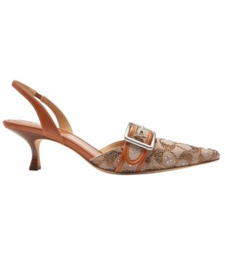 Women's Margot Crystal Signature Jacquard Slingback Pumps