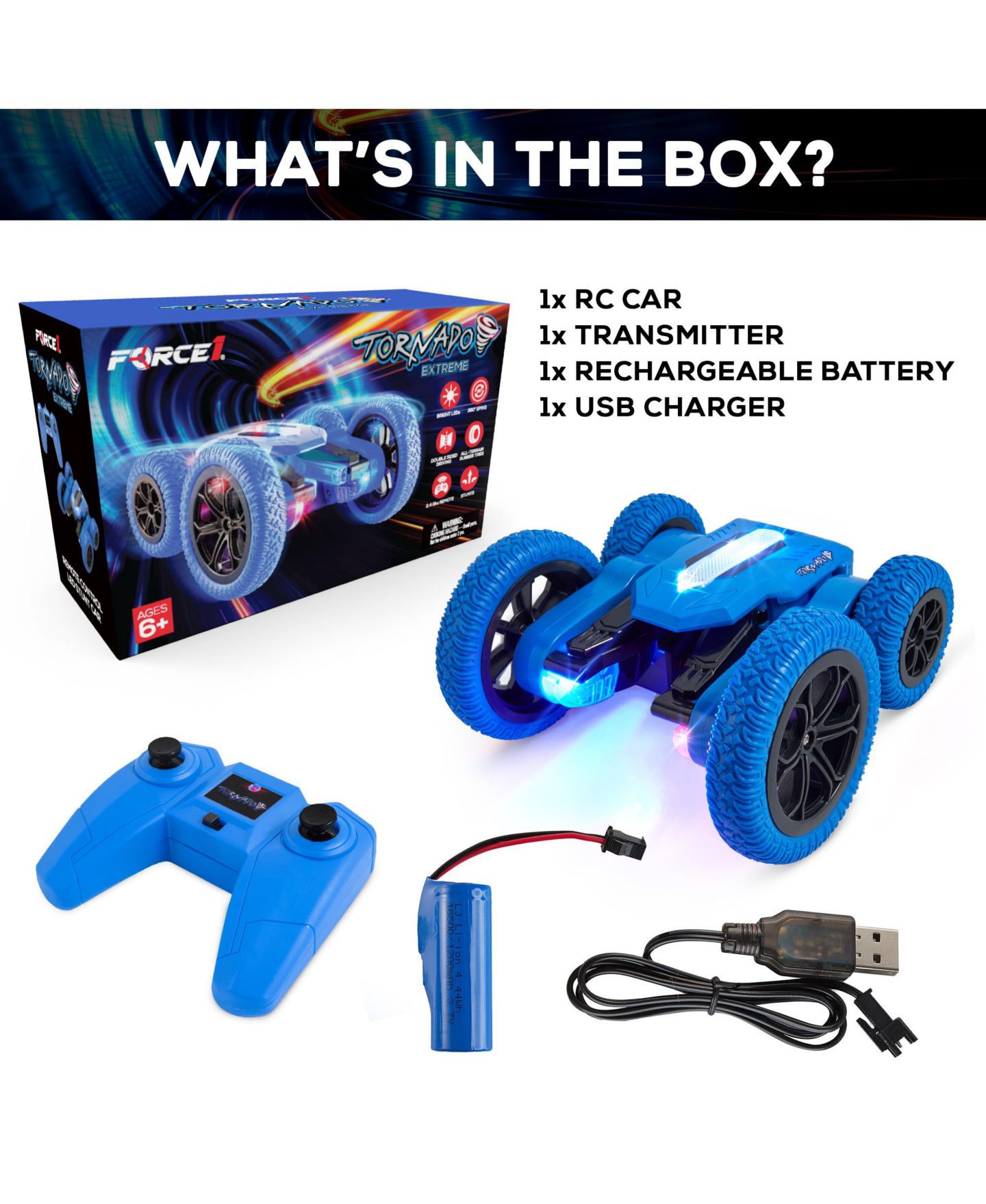 Детская игрушка USA Toyz Tornado Extreme Rechargeable 360-Degree Flip RC Car — фото 3