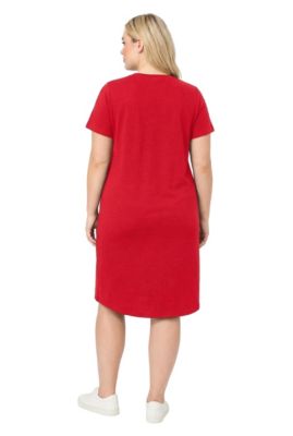 Women's Plus Size Perfect Short-Sleeve Crewneck Tee Dress