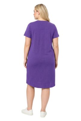 Women's Plus Size Perfect Short-Sleeve Crewneck Tee Dress