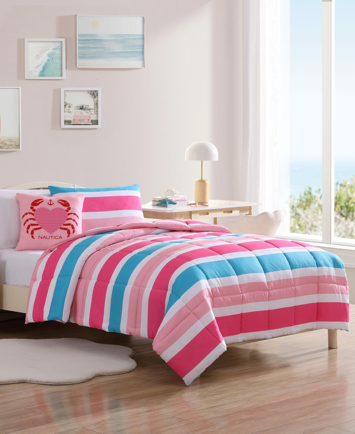 Nautica Cru Stripe Microfiber 3-Pc. Comforter Set, Twin