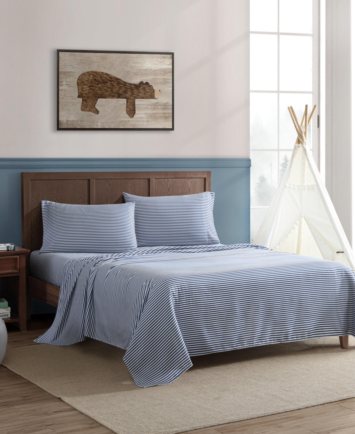 Eddie Bauer Vivid Stripe Microfiber -Pc. Sheet Set