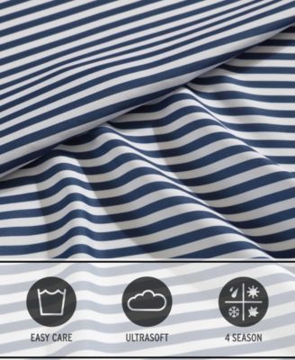 Vivid Stripe Microfiber 4-Pc. Sheet Set, Queen