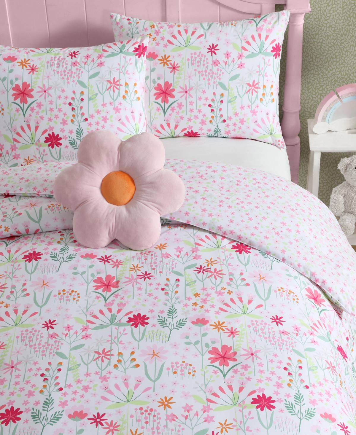 Laura Ashley Sunshine Flowers Microfiber 4-Pc. Comforter Set, Full/Queen