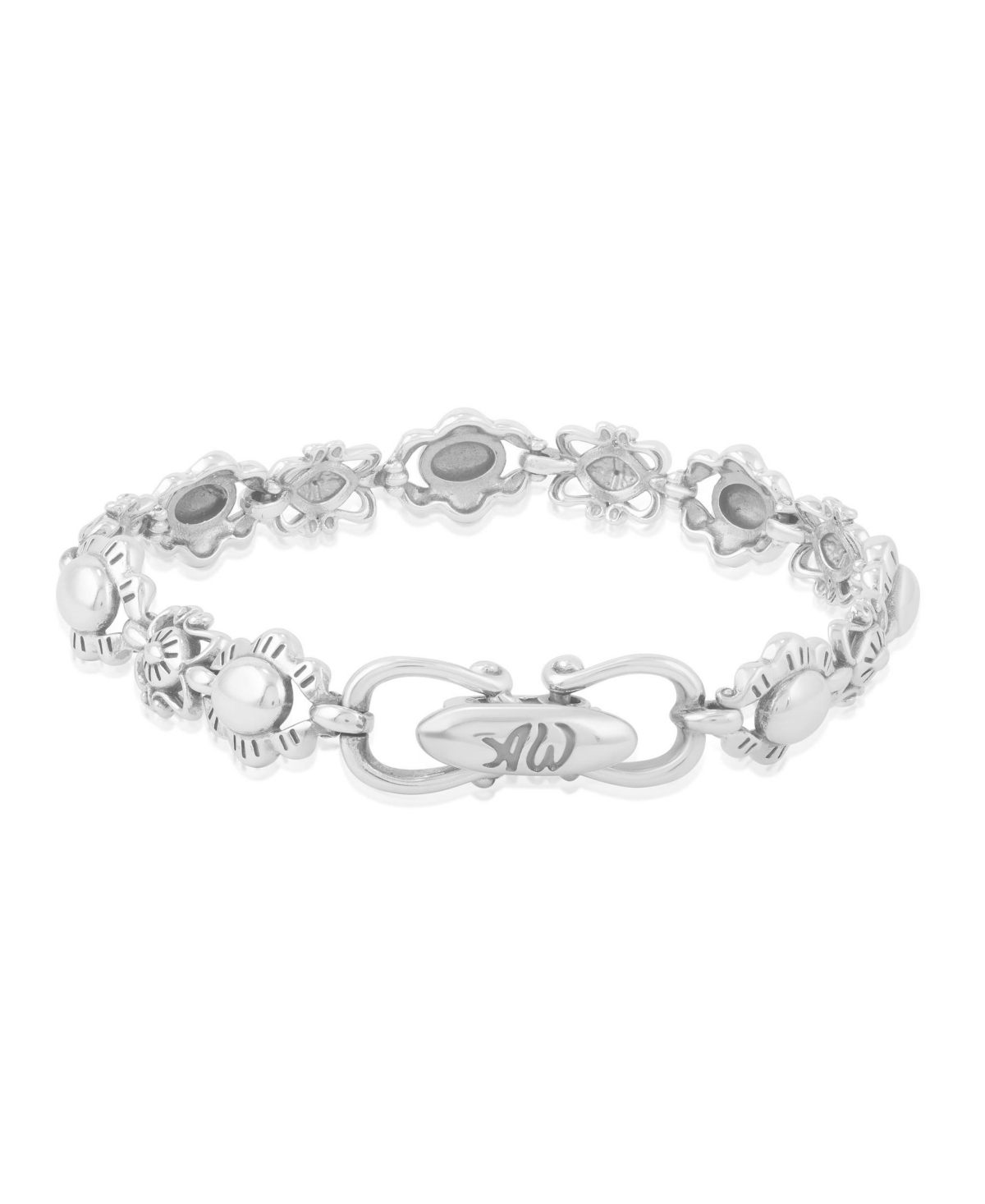 American West Jewelry Sterling Silver Concha Link Bracelet