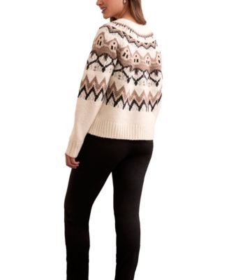 Women's Fair Isle Button Front Sweater Cardigan