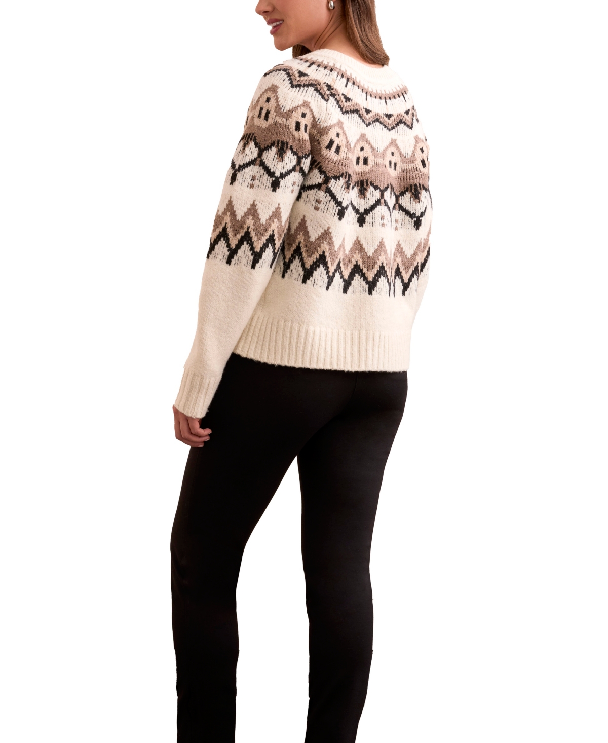 Tribal Women's Fair Isle Button Front Sweater Cardigan