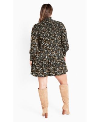 Women's Cassia Puff Sleeves Ruffle Dress