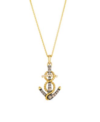 Le Vian - Chocolate Diamond (0.22 ct. t.w) and Vanilla Diamond (0.03 ct. t.w.) Chocolatier Pendant Necklace in 14K Honey Gold