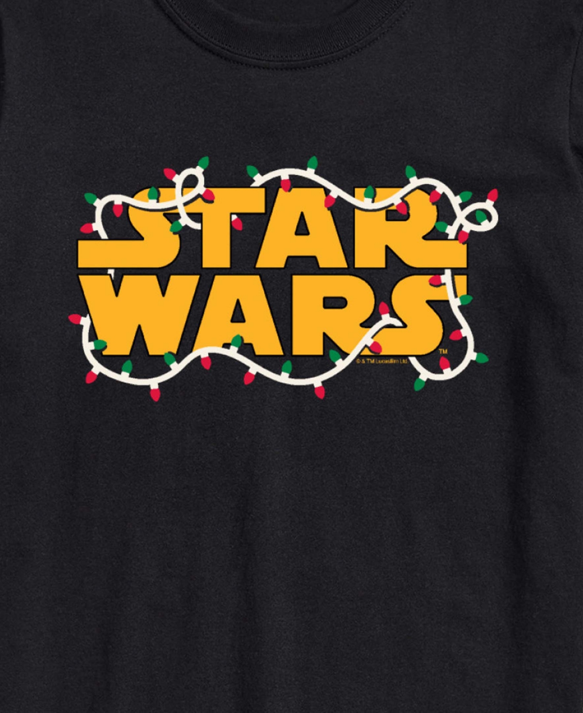 Airwaves Men's Star Wars Christmas Lights Logo Short-Sleeve Graphic T-Shirt