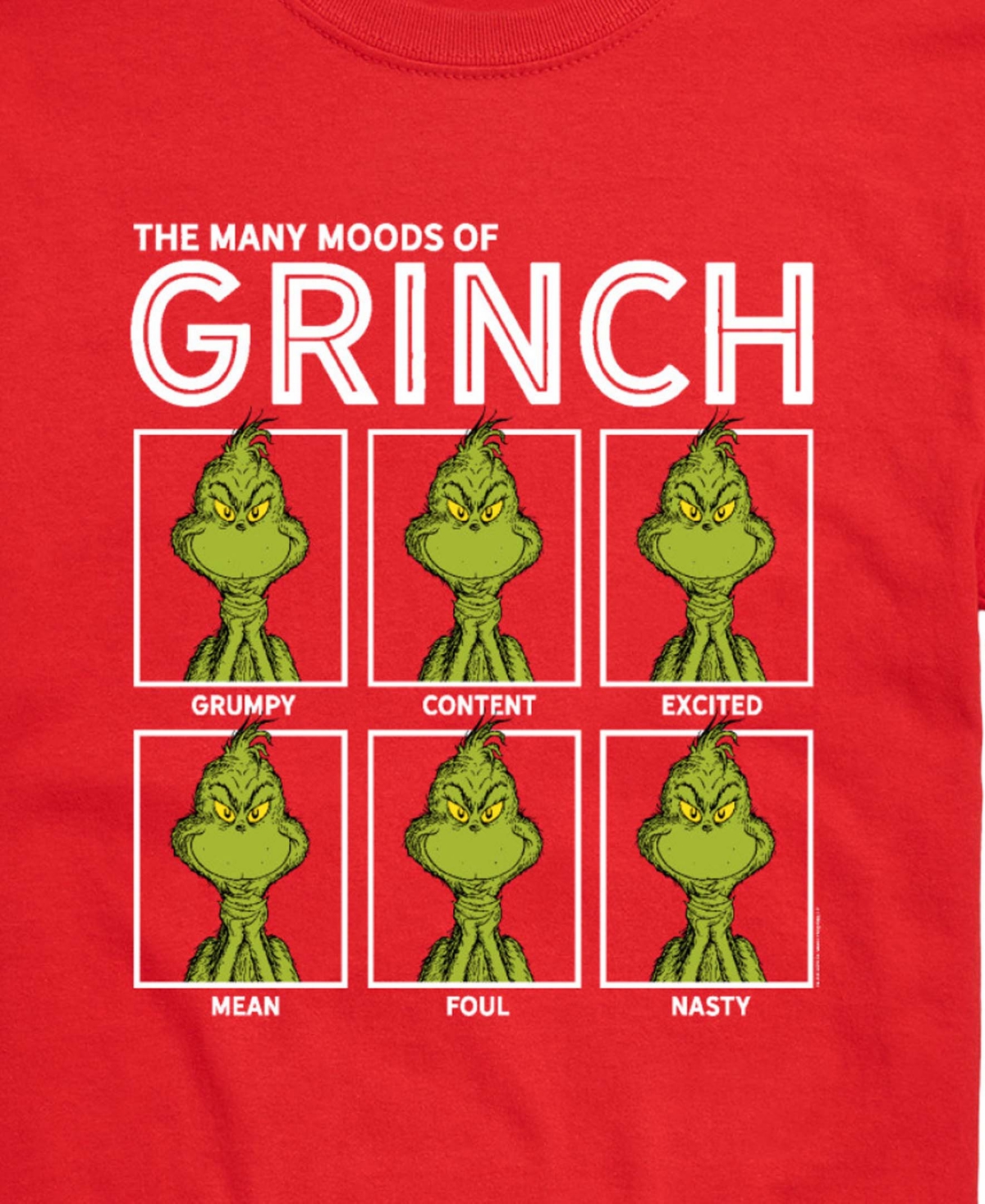 Airwaves Men's Many Moods of Grinch Graphic Print T-Shirt
