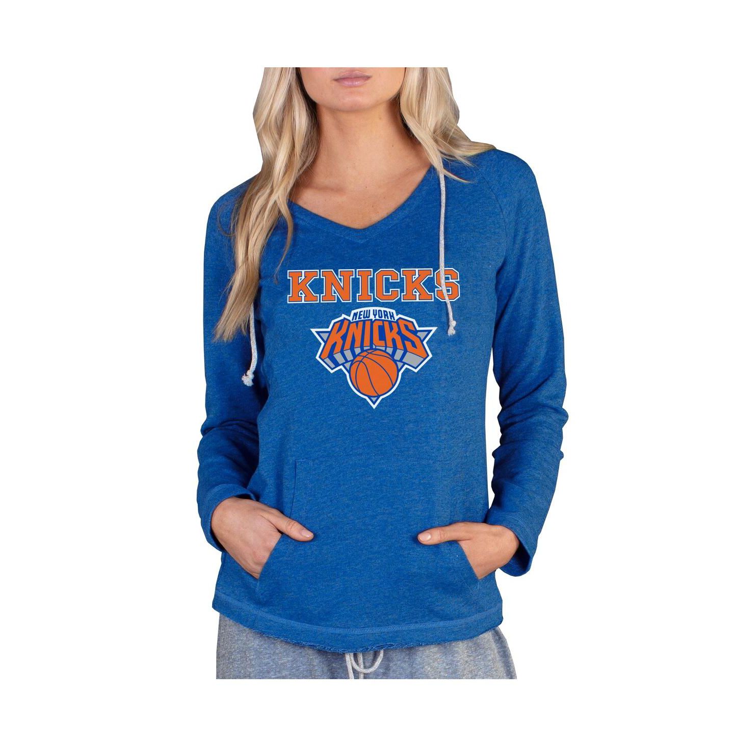 Женский топ Concepts Sport Royal New York Knicks Mainstream Terry Hooded Top — фото 1
