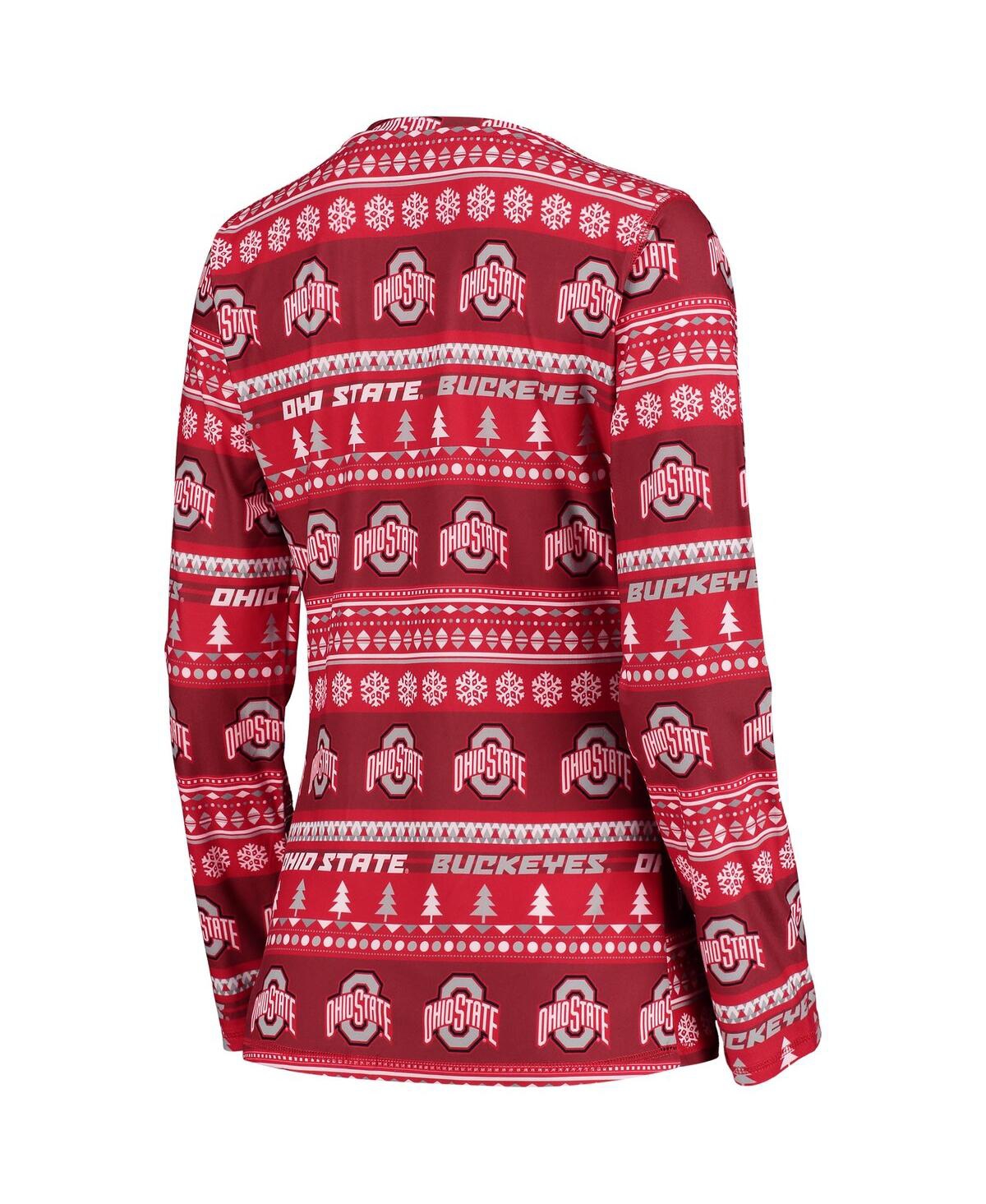 Concepts Sport Women's 2-piece Garnet Florida State Seminoles Holiday Long Sleeve Top And Pants Sleep Set In Red