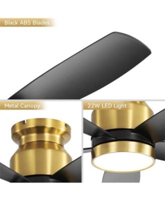 42-inch Modern Golden 5-Blade Ceiling Fan With 6-Speed Adjustable Wind Speed and Light Kit