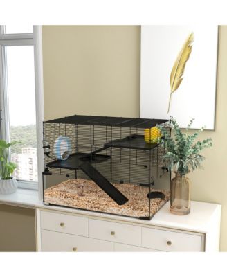Hamster Cage, 31" Gerbil Cage with Glass Basin for Small Hamsters