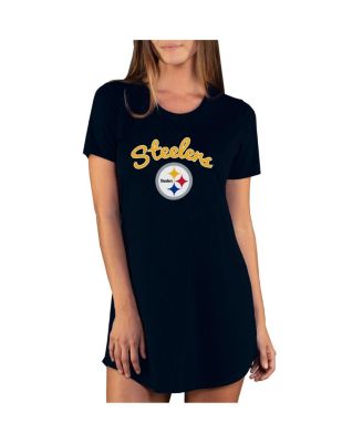 Concepts Sport - Women's Black Pittsburgh Steelers Marathon Knit Nightshirt
