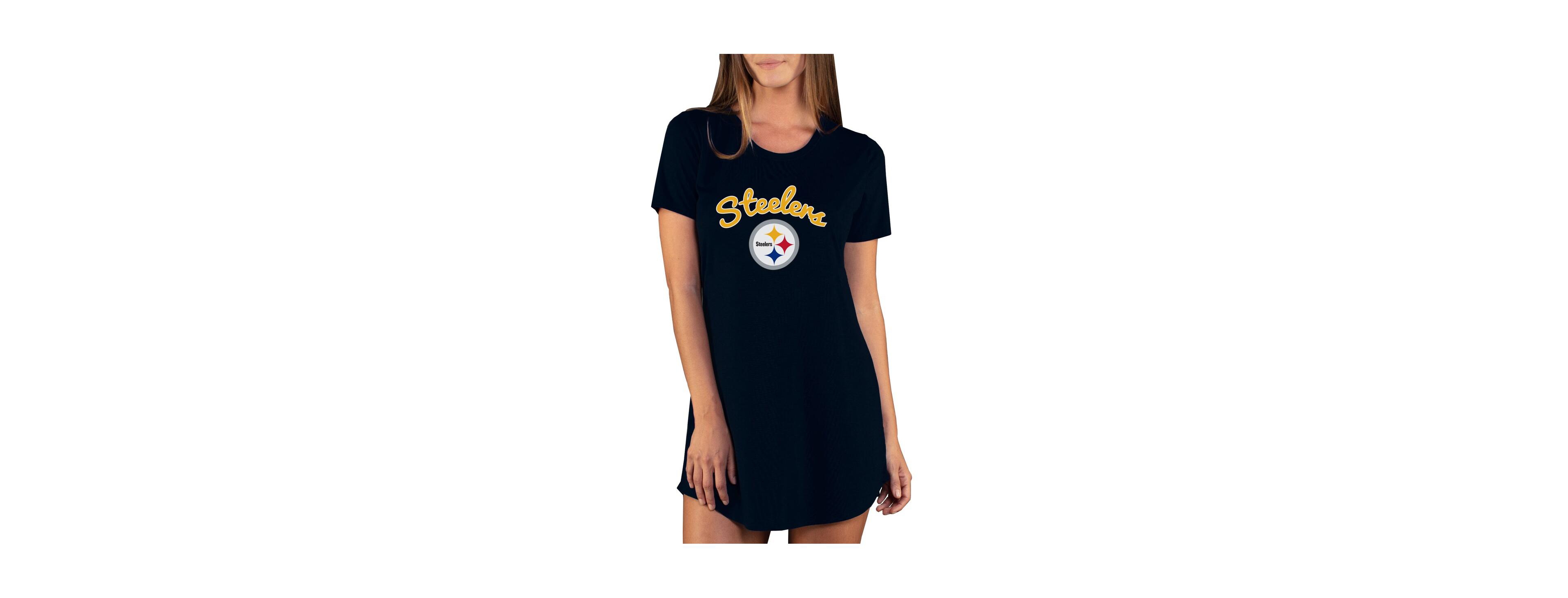 Concepts Sport Women's Black Pittsburgh Steelers Marathon Knit Nightshirt