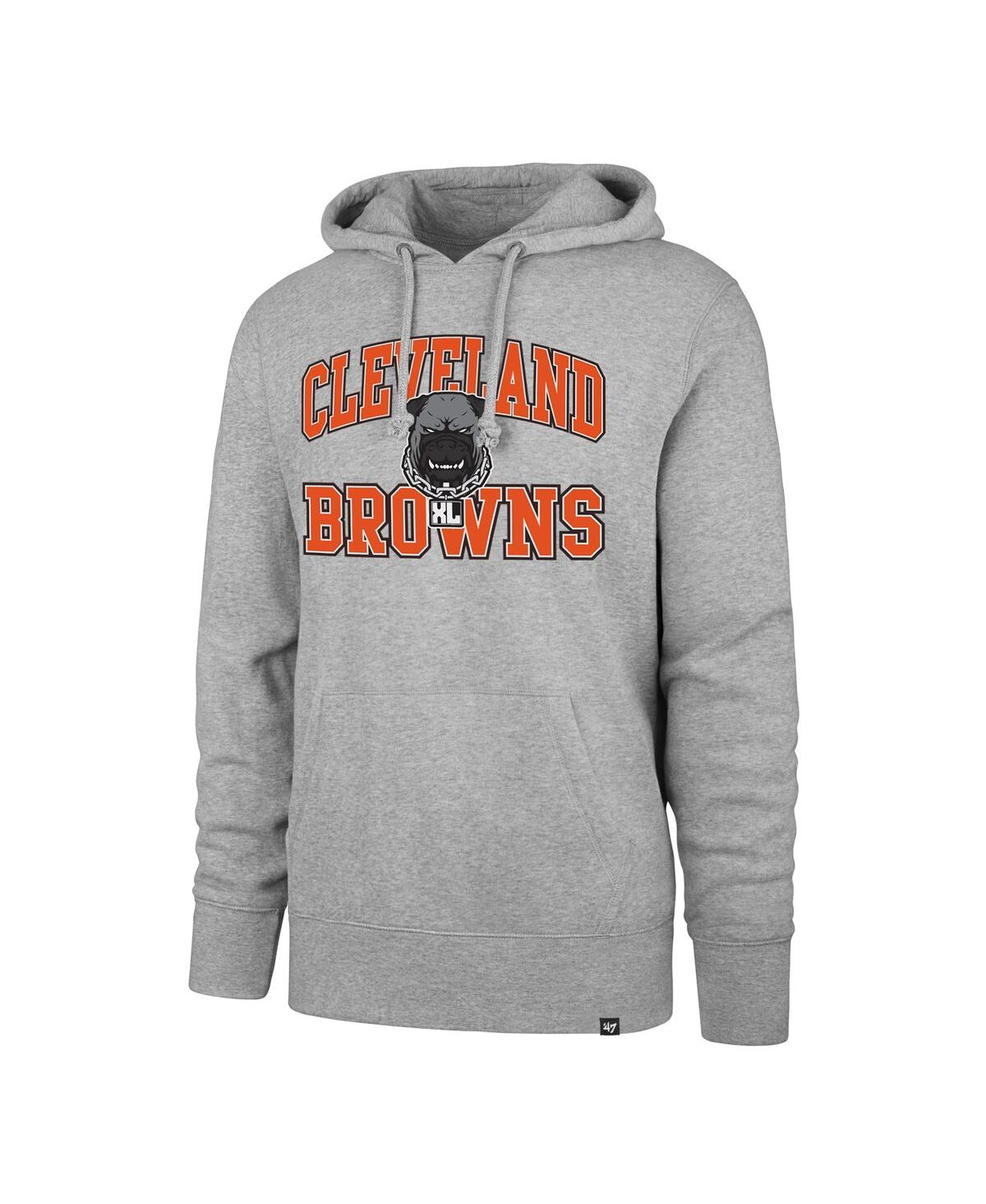 '47 Brand Men's Gray Cleveland Browns Dawg Pound Xl Velocity Headline Pullover Hoodie