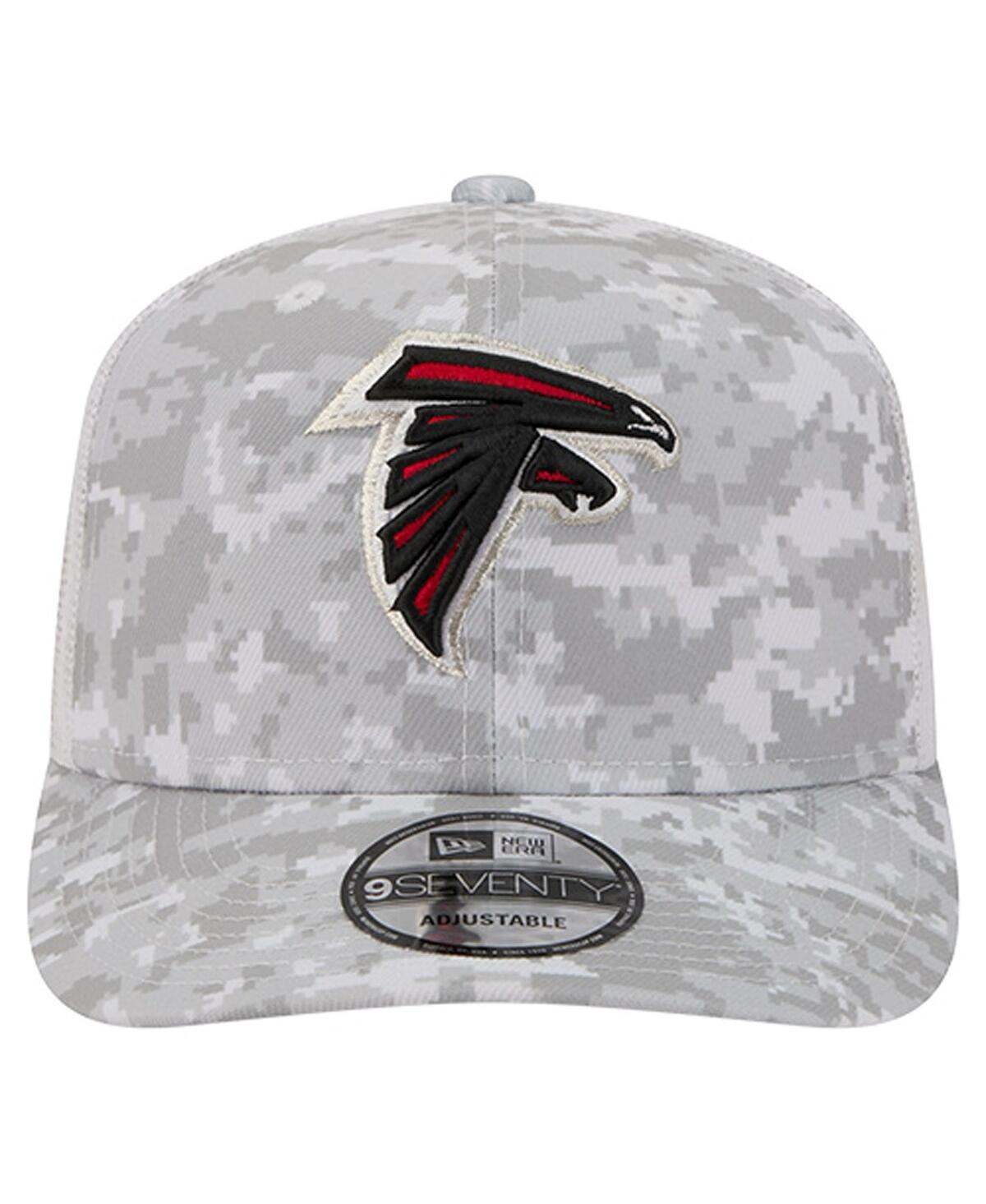 New Era Men's White Atlanta Falcons Salute To Service Fan Pack 9seventy Trucker Adjustable Hat In Gray