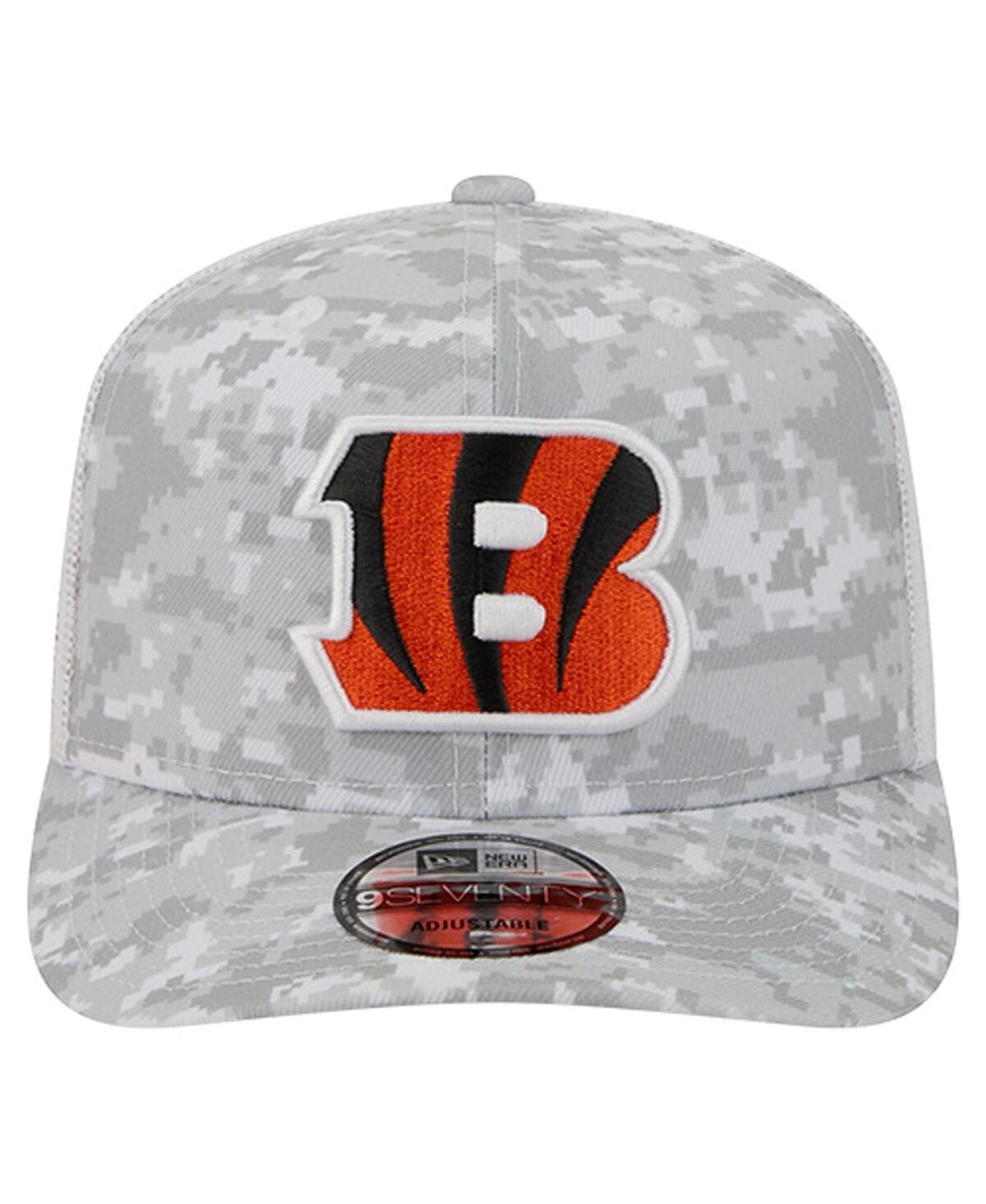 New Era Men's Gray Cincinnati Bengals Salute to Service Fan Pack 9SEVENTY Trucker Adjustable Hat