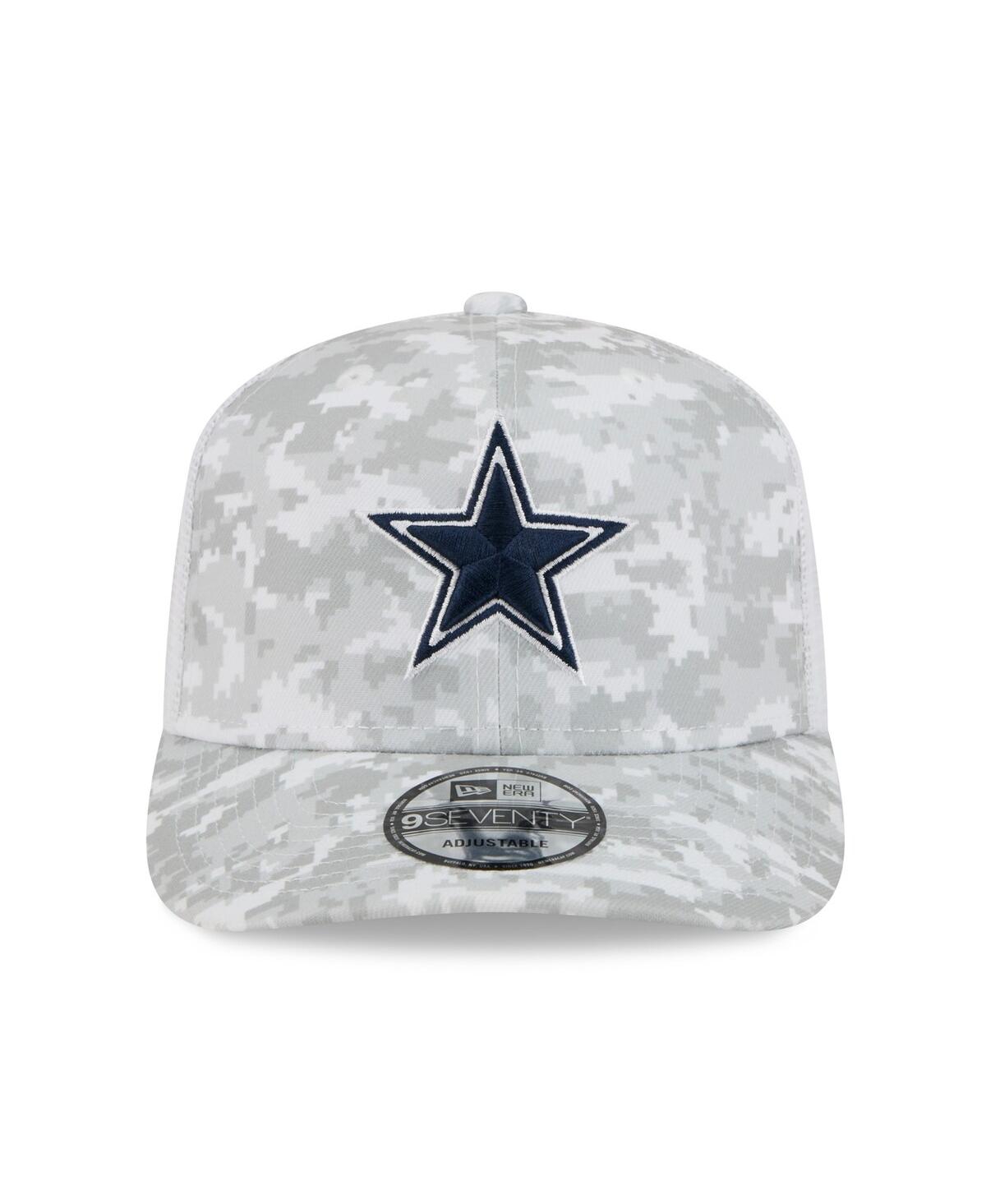 New Era Men's White Dallas Cowboys Salute To Service Fan Pack 9seventy Trucker Adjustable Hat In Gray